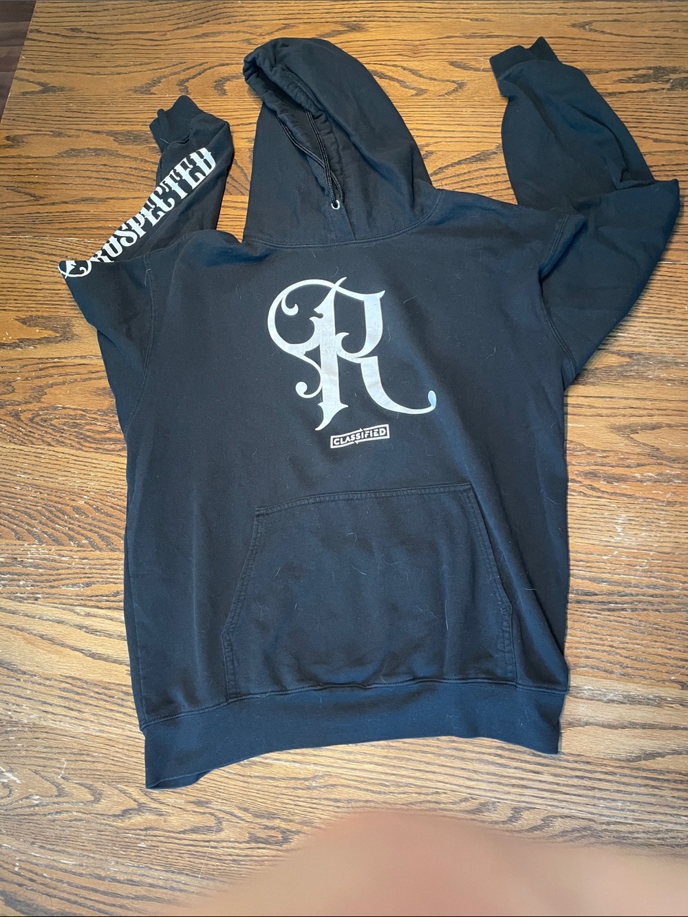 TC Black Hooded Pullover with Drawstring
